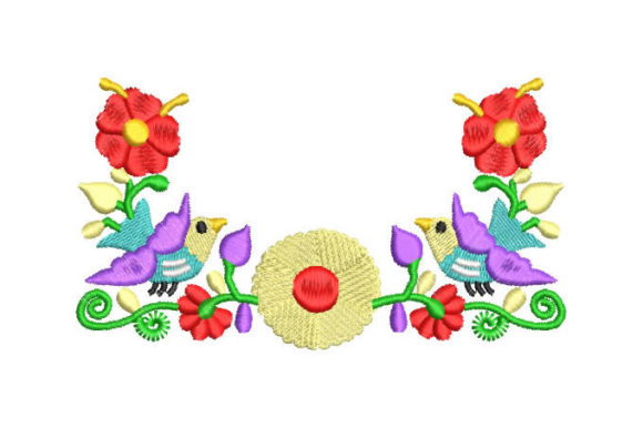 Colorful Flowers with Doves