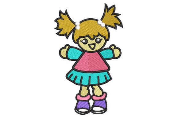 Girl Doll Embroidery Design