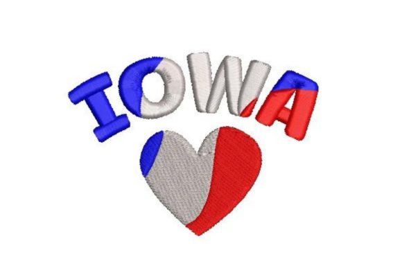 Iowa: A Patriotic Embroidery Design
